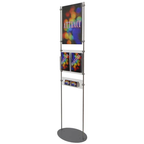 Information stand for posters, literature and business cards